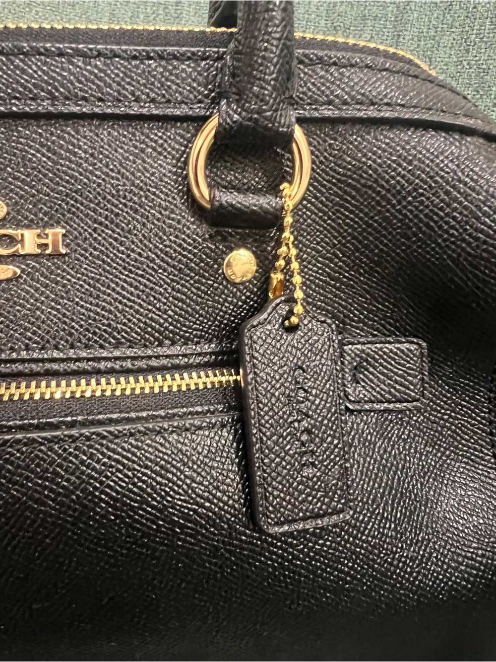 COACH Rowan Black Saffiano Leather  Satchel Handbag #F79946 - Picture 4 of 7